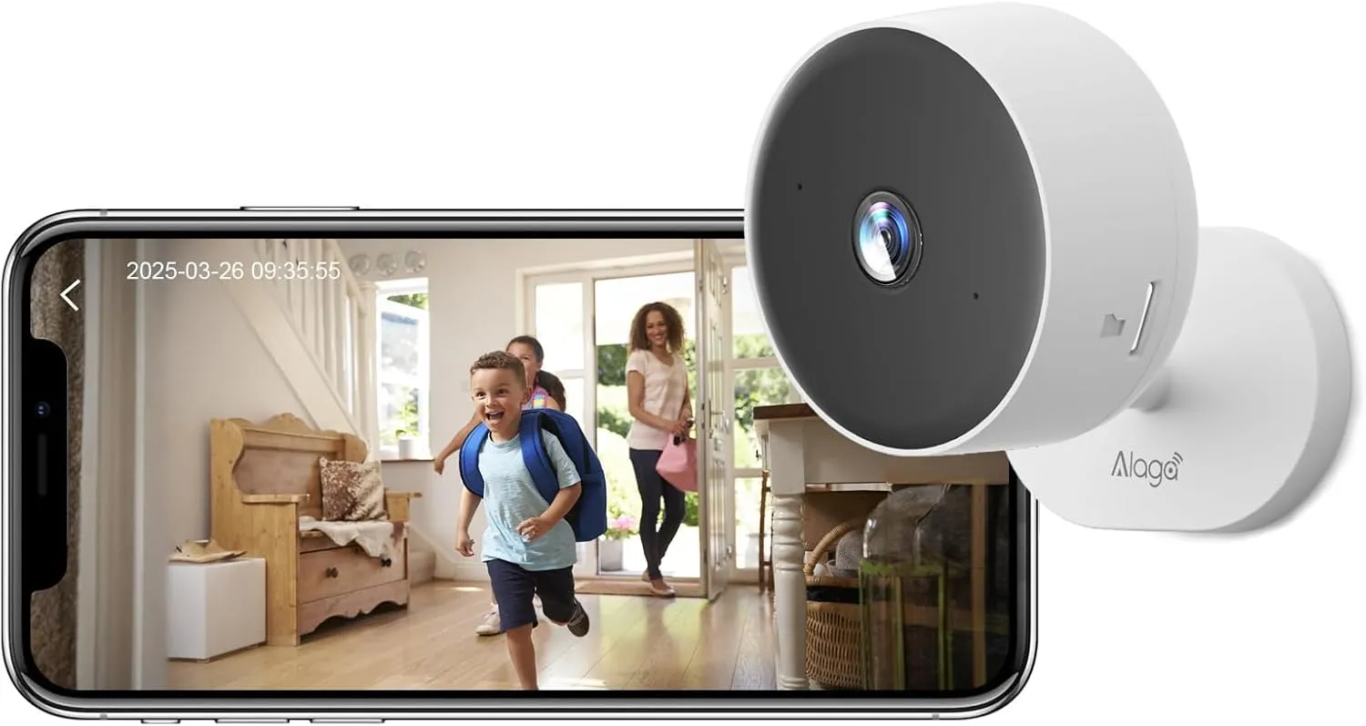 [5G & 2.4G] 2K Indoor Security Camera for Bedroom, Pet/Dog/Baby Camera with Phone App, Human Detection, Night Vision, 2-Way Audio, Alexa & Google Home Compatible, with a Month Cloud Storage