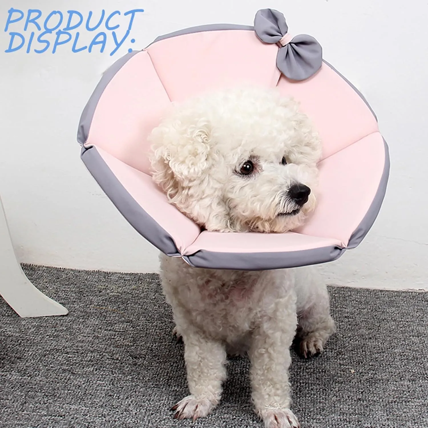 ABLAZEZAI Pet Cone Collar for Dog Cat, After Surgery Alternative Recovery Collars for Dogs, Dogs Cats Soft Elizabeth E-Collar Prevent Biting Licking Scratching (Pink, L)