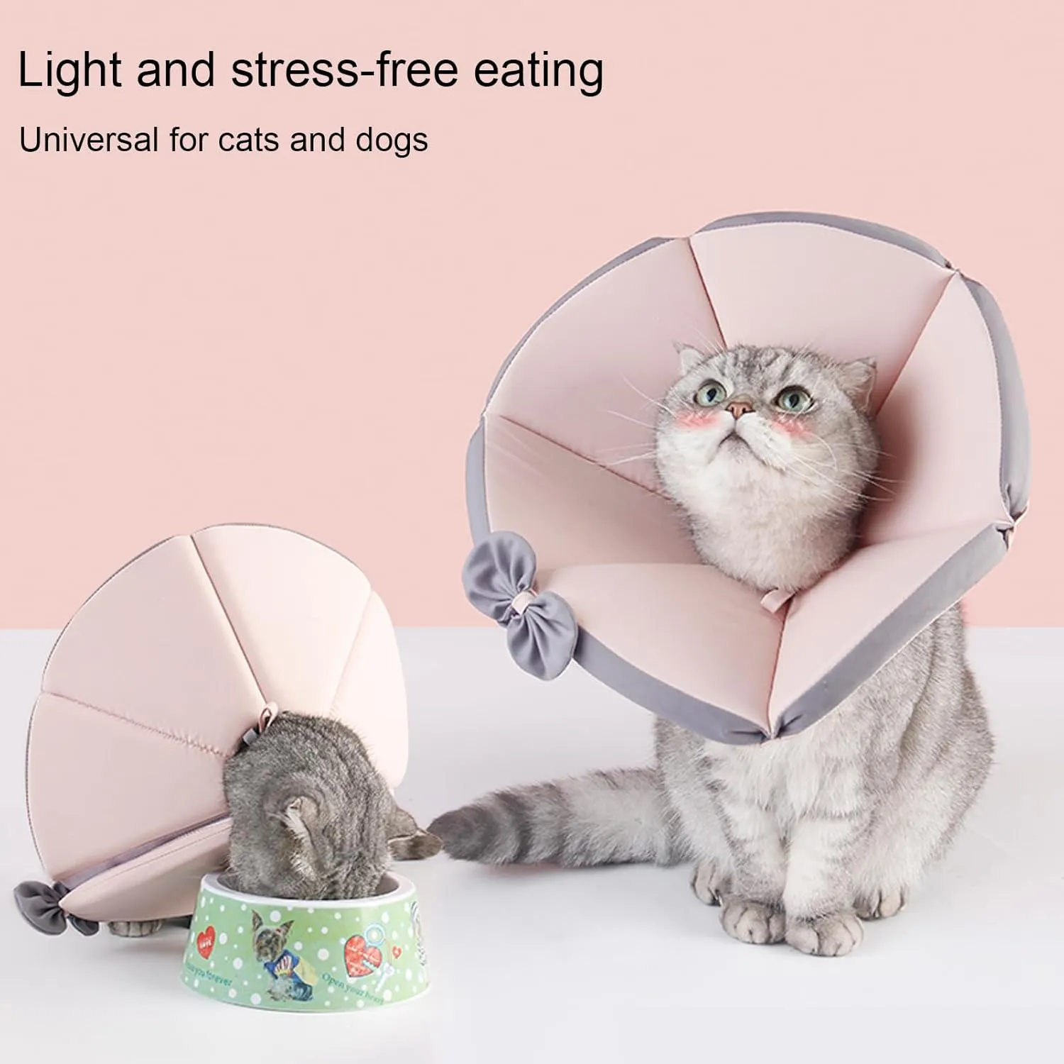 ABLAZEZAI Pet Cone Collar for Dog Cat, After Surgery Alternative Recovery Collars for Dogs, Dogs Cats Soft Elizabeth E-Collar Prevent Biting Licking Scratching (Pink, L)