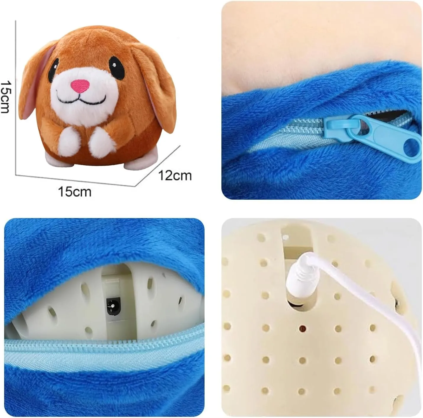 Active Moving Plush Toy, Interactive Pet Bouncing Balls, USB Rechargeable Sound Electronic Dog Toy, Cute Squeaky Pig Dog Toy