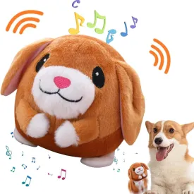 Active Moving Plush Toy, Interactive Pet Bouncing Balls, USB Rechargeable Sound Electronic Dog Toy, Cute Squeaky Pig Dog Toy