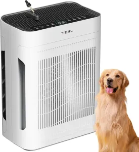 Air Purifier for Home Large Room Bedroom Up to 3000 Sq Ft with Washable Filters, H13 Hepa Double-Sided Air Filter Purifier PM 2.5 Sensor, Air Cleaner for Dust, Pets, Smoke, Pollon 22dB (White)