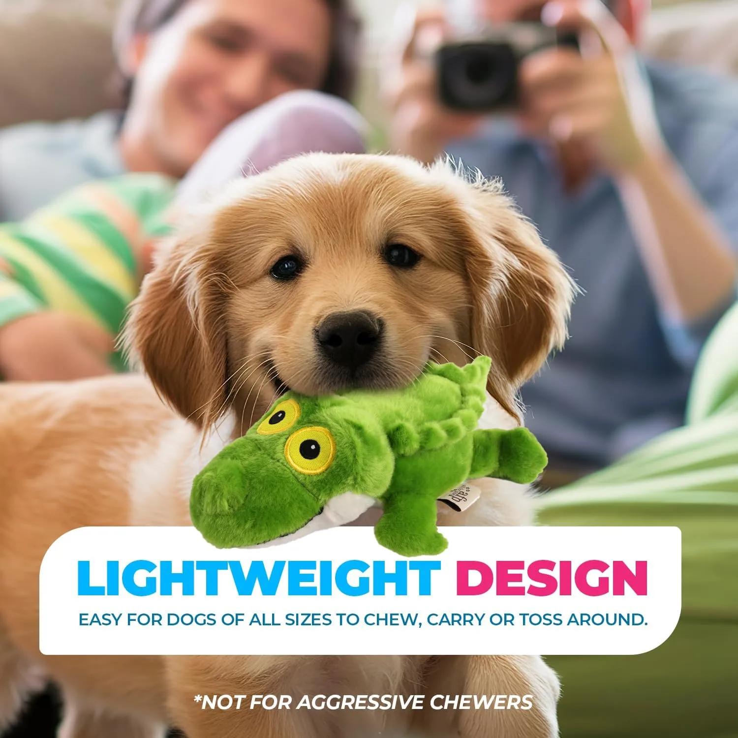 ALL FOR PAWS Ultrasonic Silent Squeaker Dog Toy, Quiet Puppy Toy Comfort Plush Toy Dog Cuddle Toys, Squeakerless Dog Toy with Cute Animal Designs, Ideal for Home and Office