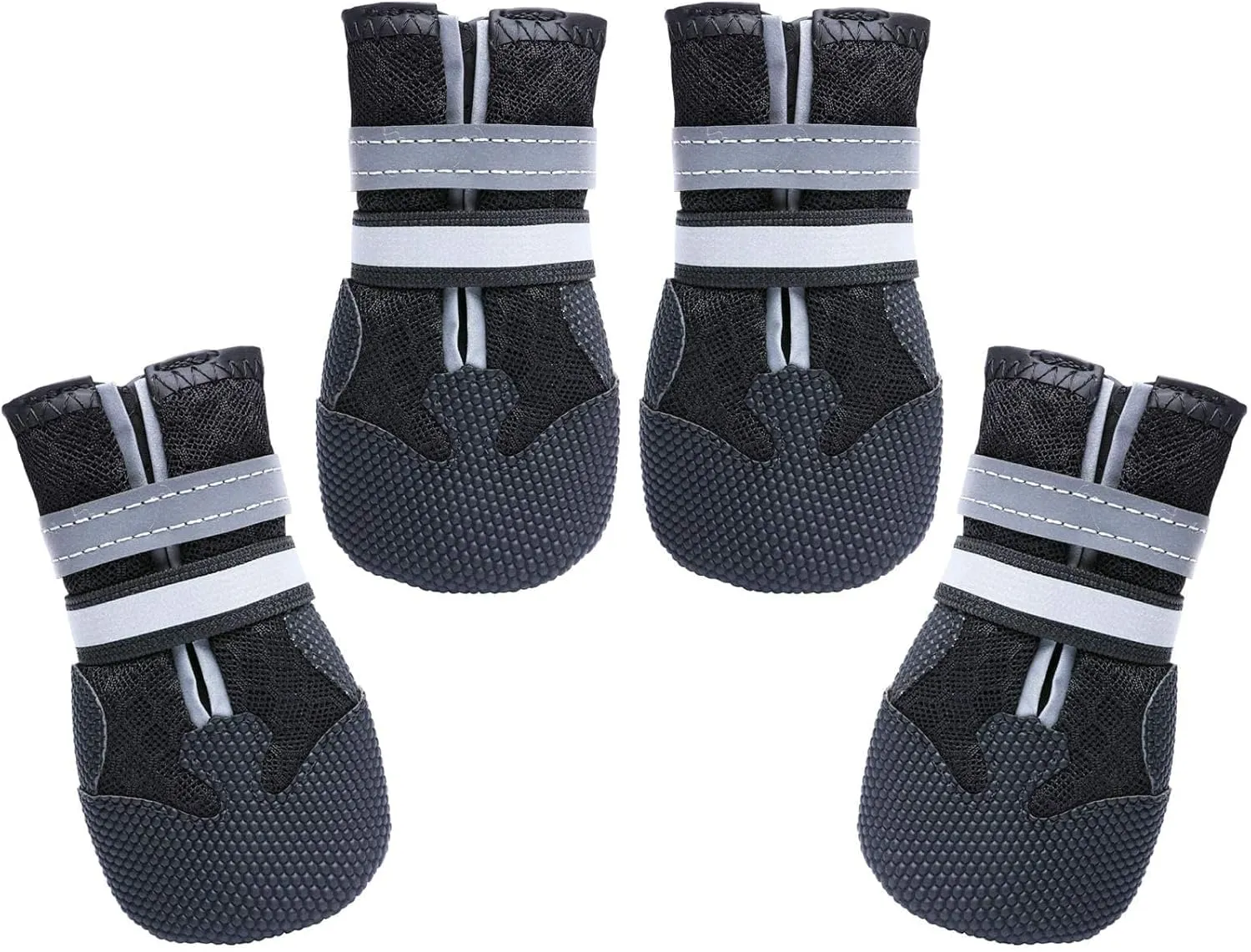 Breathable Mesh Dog Boots Nonslip Soft Rubber Sole Dog Shoes for Medium Large Dogs Paw Protectors for Summer Hot Pavement (Pack of 4)