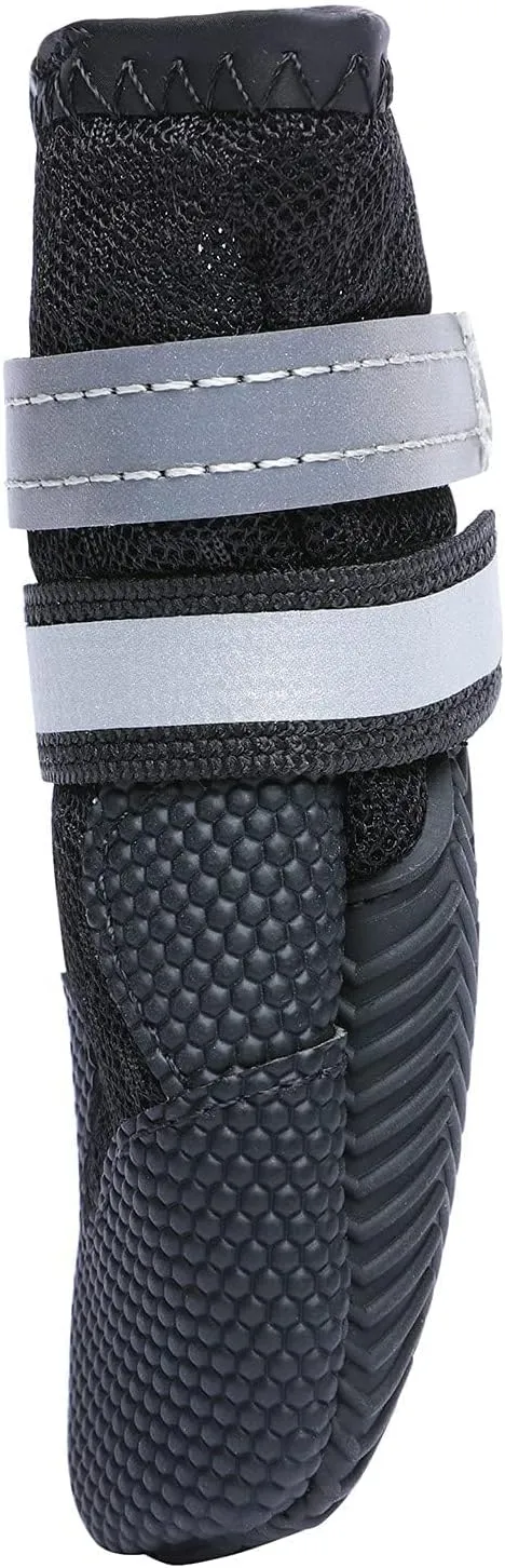 Breathable Mesh Dog Boots Nonslip Soft Rubber Sole Dog Shoes for Medium Large Dogs Paw Protectors for Summer Hot Pavement (Pack of 4)