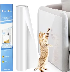 Cat Scratch Protector, Cat Scratcher, Self-Adhesive One-Sided Sofa Guard, Cat Scratcher, Suitable for Sofas, Doors, Transparent Sofa Protector, Cat Scratch Tape Shield (Transparent) (45x500cm)