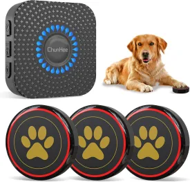 ChunHee Dog Door Bells, Smart Dog Doorbells for Dogs Potty Training to Ring to Go Outside Wireless, Dog Bells for Doggy to Go Potty Train with Adjustment Volume,1 Receivers & 3 Dog Buttons [New 2025]