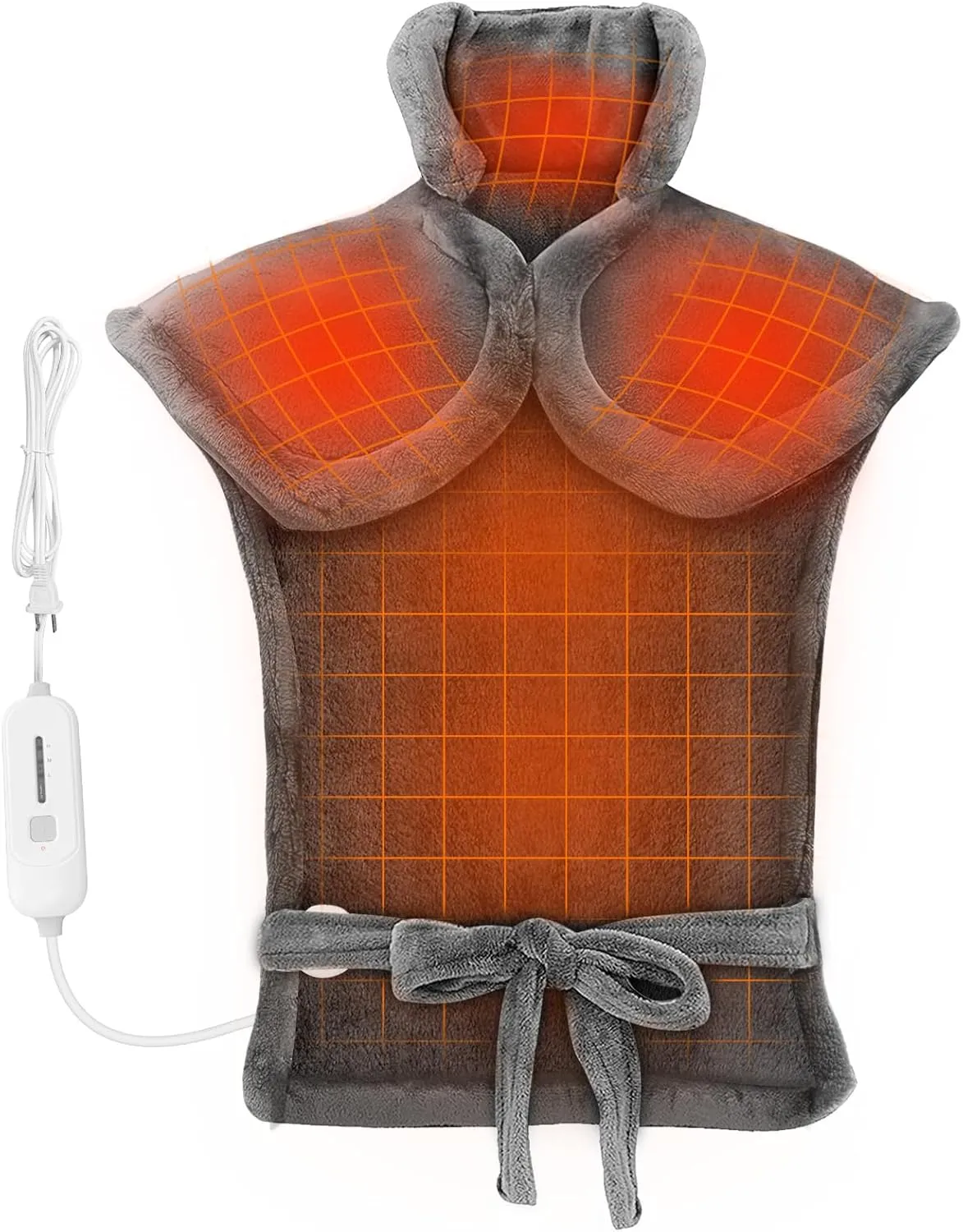 Comfier Heating Pad for Back Pain Relief, FSA HSA Eligible, Fast Heating Pad for Neck and Shoulders, Electric Heated Wrap, 3 Heat Levels & 90-Mins Auto Shut Off, Birthday Gifts for Mom Dad Women Men