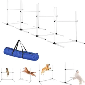 Dog Agility Jump Training Hurdles: Dog Jumping Hurdles Training Set Equipment with Adjustable Height Jump Bars Included Carry Bag Indoor & Outdoor