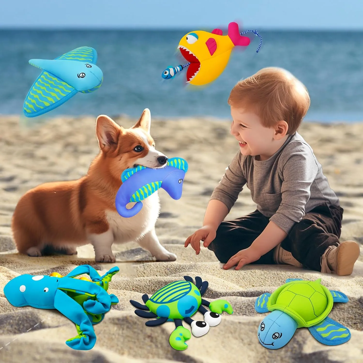 Dog Pool Toys, Floating Water Toys for Dogs, Squeaky Dog Toys for Water or Pool, Outdoor Beach Interactive Dog Toys for Small and Medium Dogs  Turtle