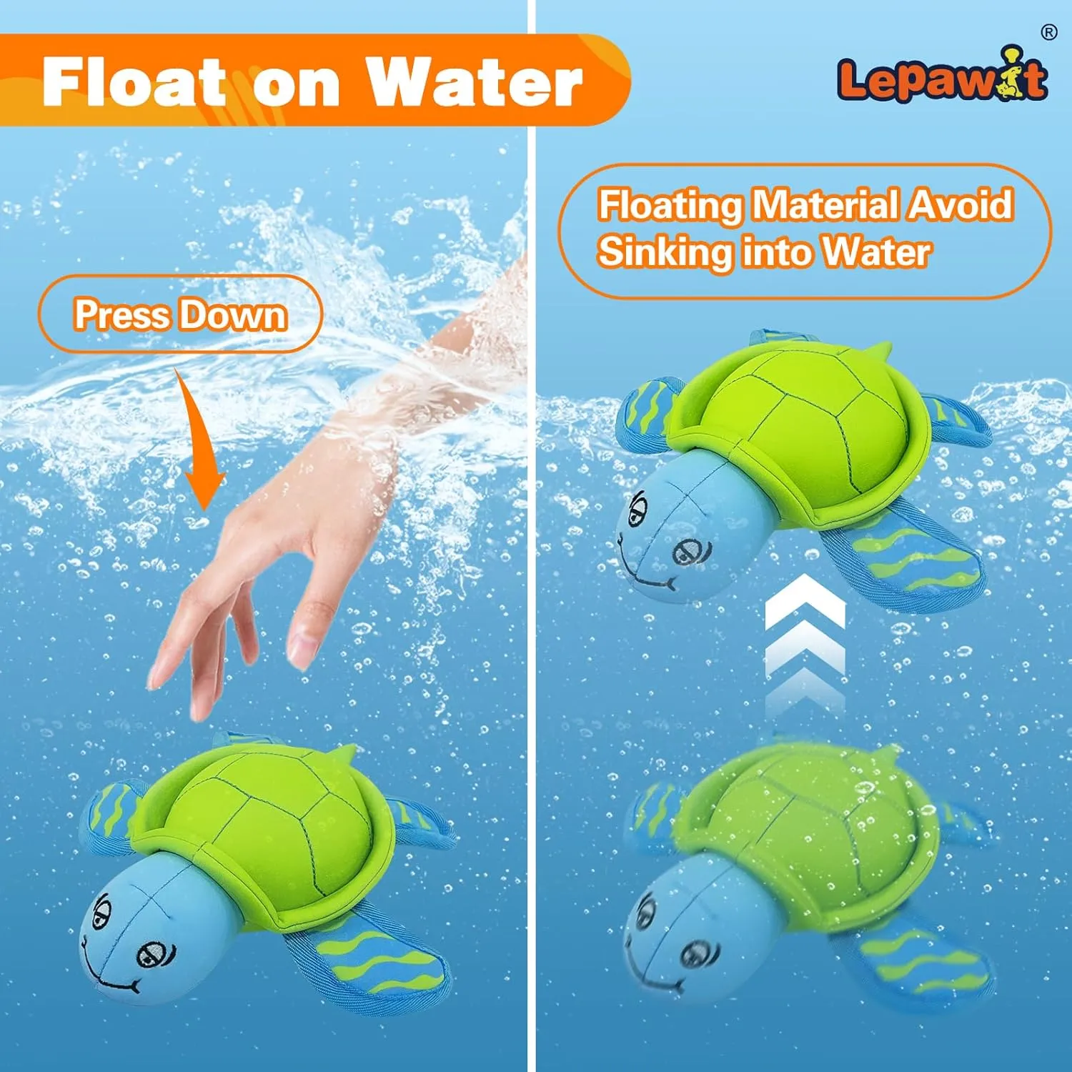 Dog Pool Toys, Floating Water Toys for Dogs, Squeaky Dog Toys for Water or Pool, Outdoor Beach Interactive Dog Toys for Small and Medium Dogs  Turtle