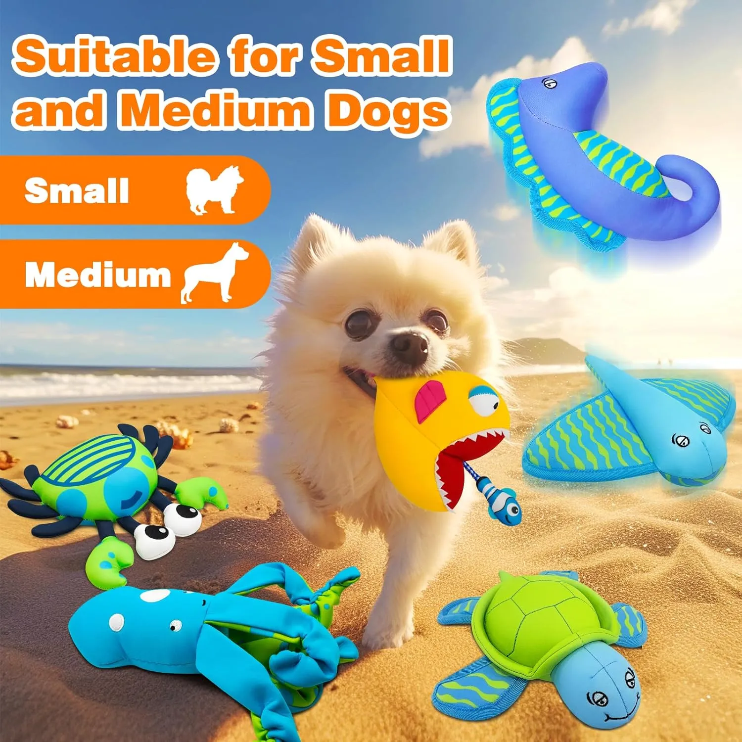 Dog Pool Toys, Floating Water Toys for Dogs, Squeaky Dog Toys for Water or Pool, Outdoor Beach Interactive Dog Toys for Small and Medium Dogs  Turtle