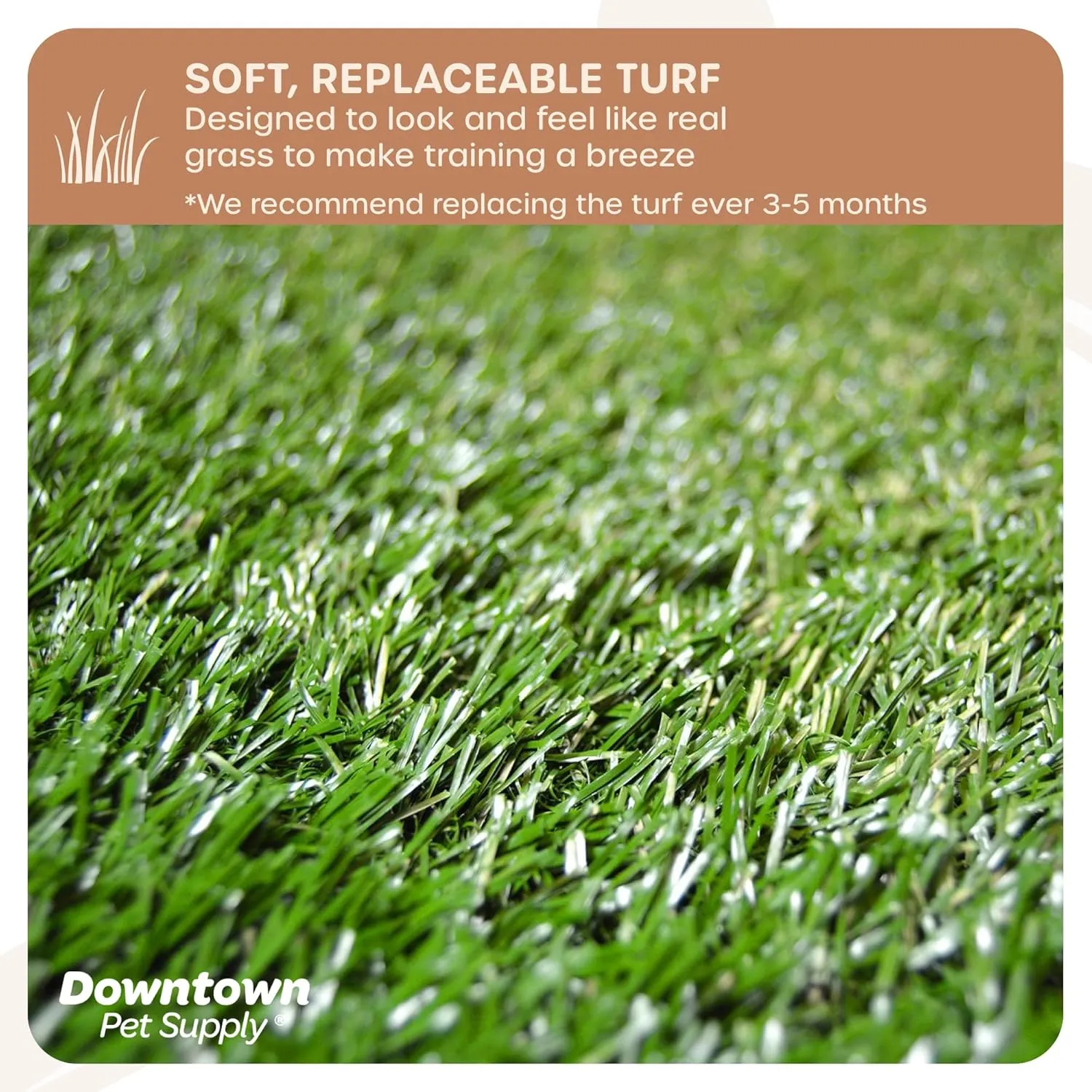 Downtown Pet Supply Dog Grass Pad with Tray, 16 x 20 - Outdoor and Indoor Potty System for Dogs with Replaceable Synthetic Grass Pee Turf - Portable and Waterproof Turf Dog Potty
