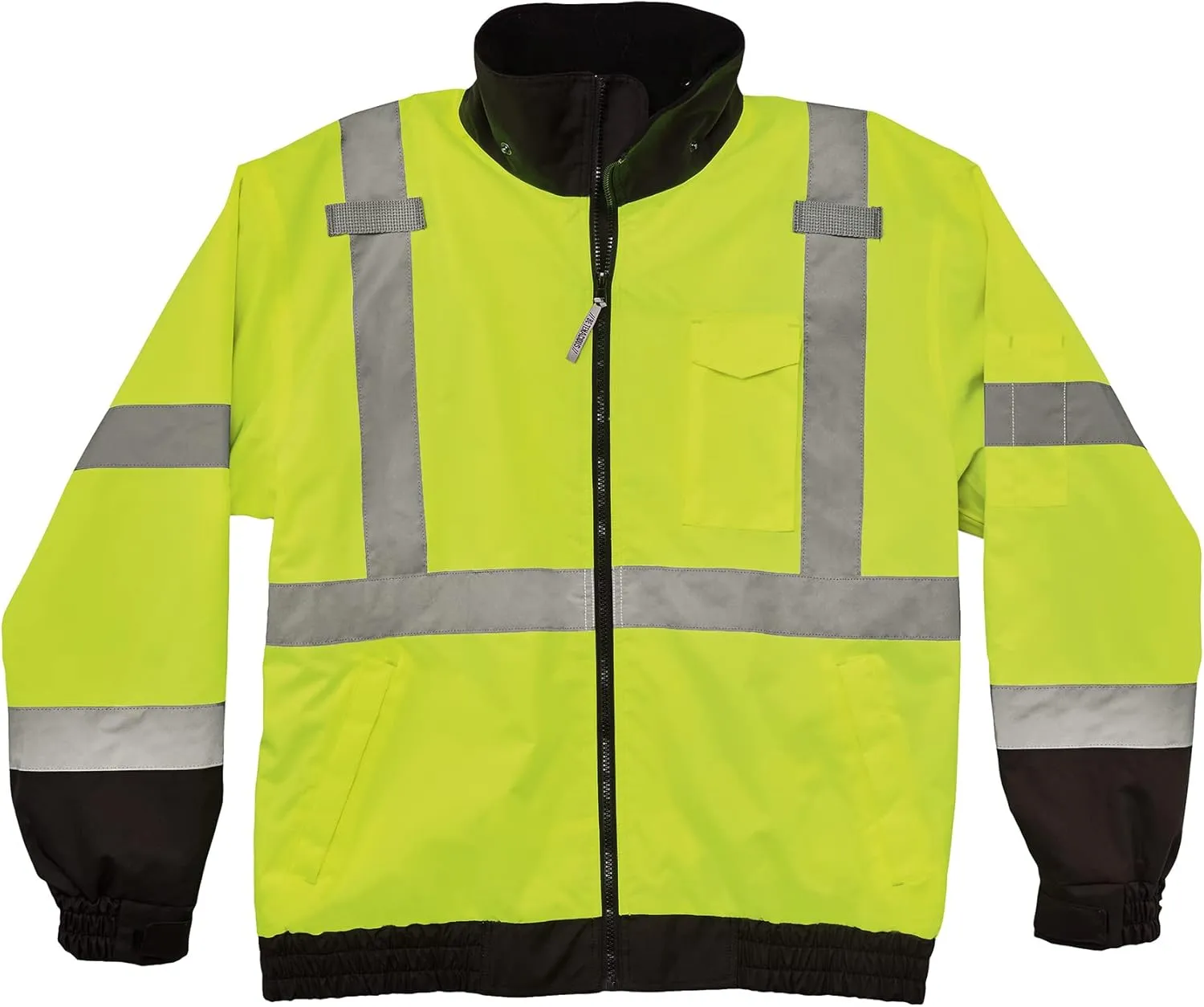 Ergodyne Unisex-Adult 2-in-1 Hi Vis Winter Bomber Jacket, Lime, 5X-Large US