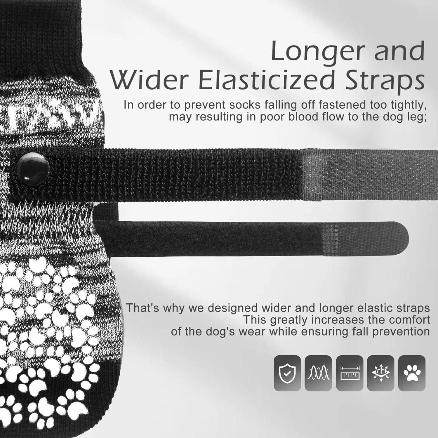 EXPAWLORER 6PCS Anti-Slip Dog Socks to Prevent Licking Paws,Dog Shoes for Hot Pavement,Best Paw Protector Traction Control on Hardwood Floor,Dog Booties for Puppy Small Medium Large Senior Dogs