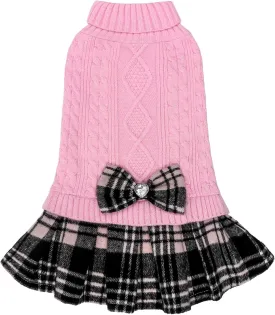 KYEESE Dog Sweater for Small Dogs - Soft Stretchy Pullover with Bowtie & Turtleneck