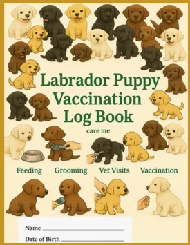 Labrador Puppy Vaccination Log Book: Vaccination Record, Health Medical Record, Growth tracker, Vet visits and Notes for New Labrador Puppies 8.5x11 format 125 Pages Paperback  May 11, 2025