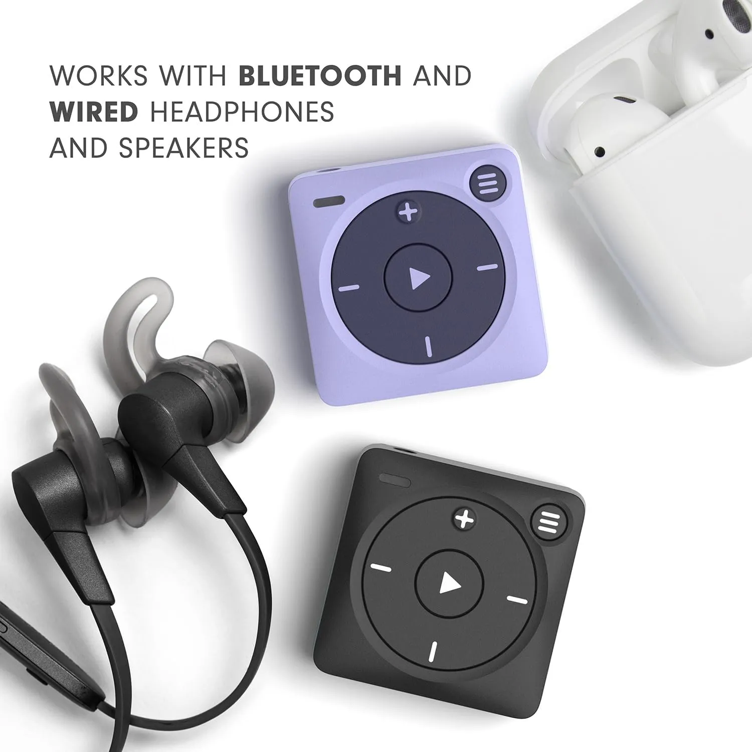 Mighty 3 Spotify & Amazon Music Player - Compatible with Bluetooth & Wired Headphones - 1,000  Song Storage - Screen Free Music Player - No Phone Needed - (Lavender)