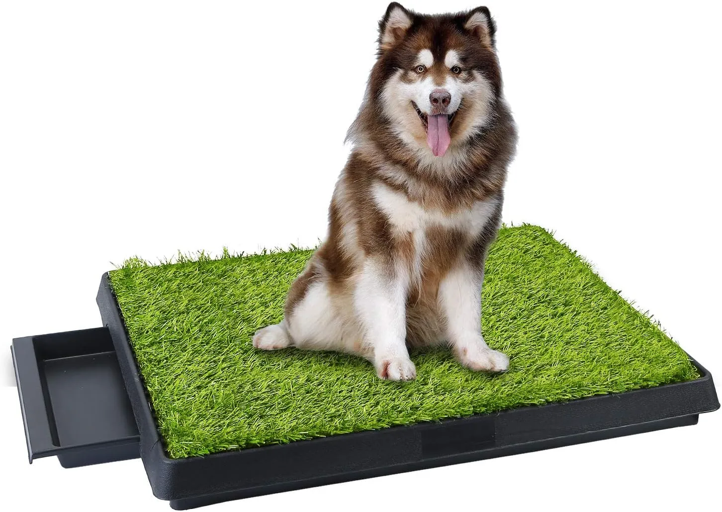 Moclever Dog Grass Pee Pad with Tray  25"x20" Indoor & Outdoor Dog Potty Trainer, 3-Layer System with Drawer, Fake Grass Pad for Small & Medium Dogs