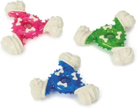 MPP 4.5 Inch Mighty Triangle Dog Toy Tough Chew Durable Rubber Unique Texture Bounce (Full Set - All 3 Colors)