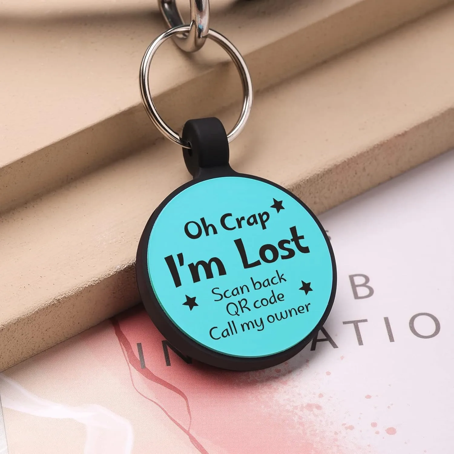 MYLUCKYTAG QR Code Pet ID Cat/Dog Tag - Quiet Engraved Silicone, Online Profile, Location Alert Email - Durable Digital Pet Tag for Dog Collar