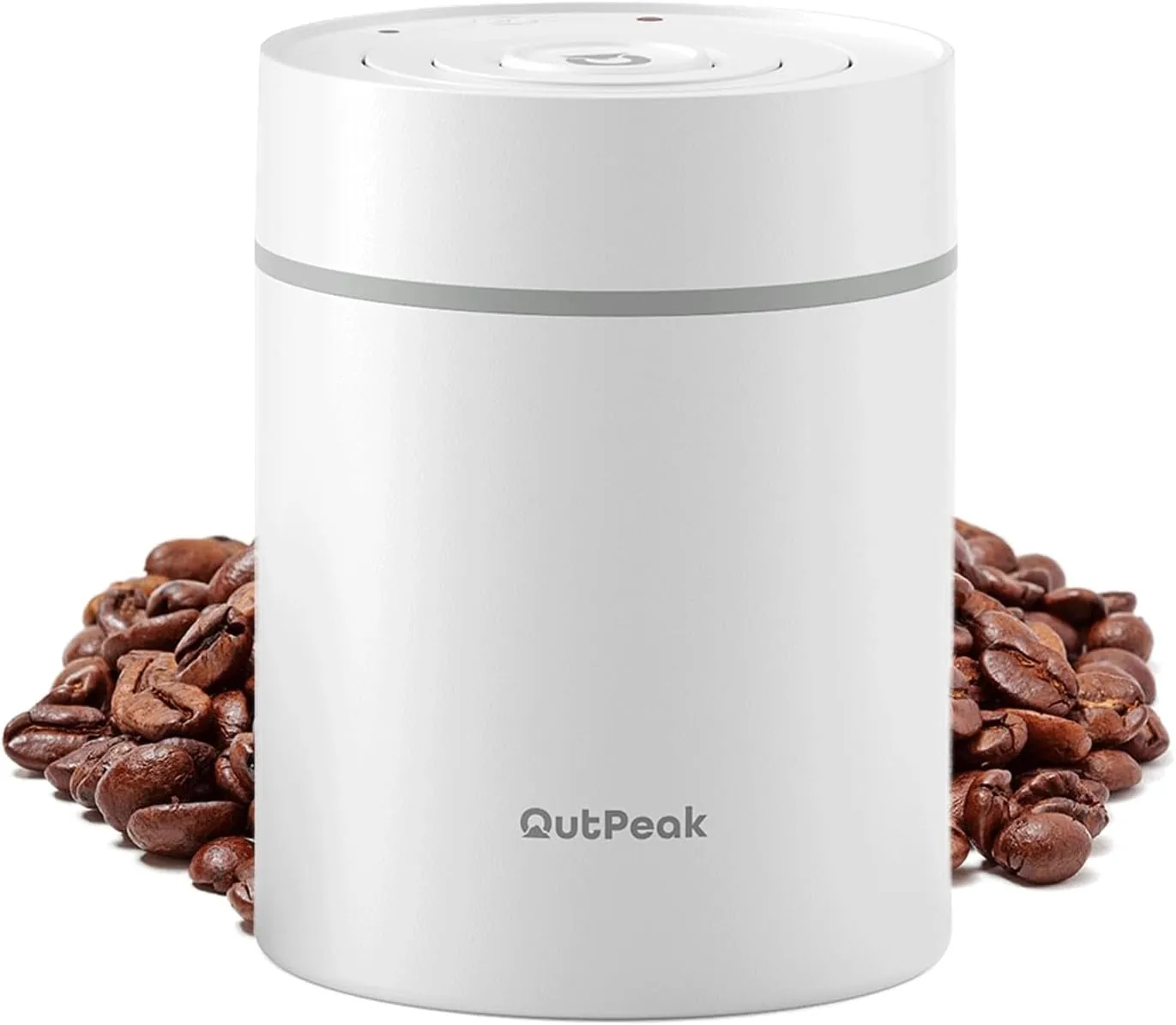 OUTPEAK Neo 2025 Auto Vacuum Coffee Canister, 0.5L for 4.6oz Coffee Beans, One-Button Operation, Small Airtight Coffee Canister with Scoop, Coffee Storage Container Stainless Steel (Champion's Choice)