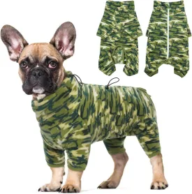ROZKITCH Dog Winter Coat Soft Fleece Pullover Pajamas, Pet Windproof Warm Cold Weather Jacket Vest with Luminous Zipper, Jumpsuit Apparel Outfit Clothes for Small Medium Large Dog Camo 2XS