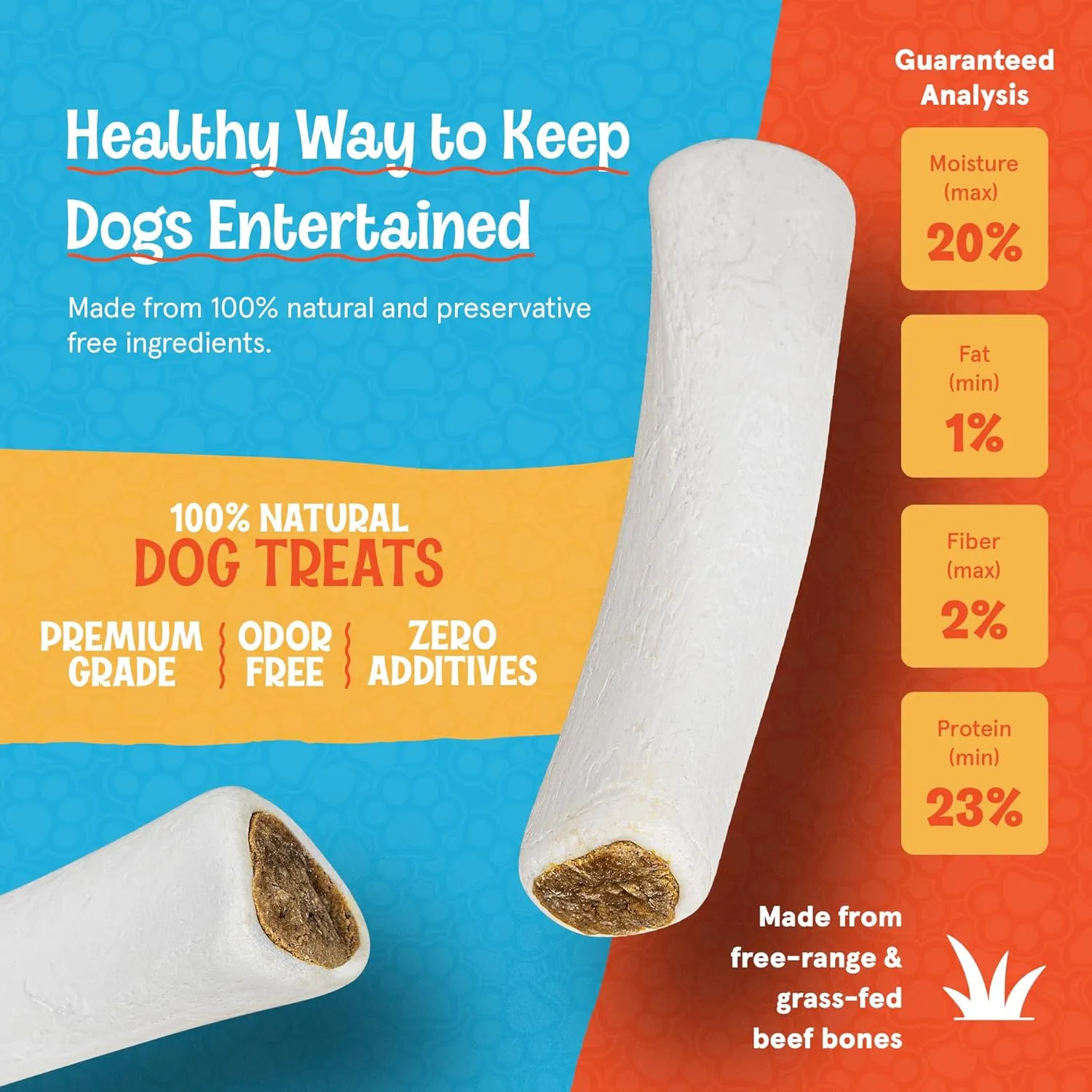Stuffed Shin Bones for Dogs - Peanut Butter Flavor - 5-6 Inch Dental Chews - Filled Bone Treats for All Ages - Highly Digestible, High Protein - for Small, Medium and Large Pets - 3 Pack