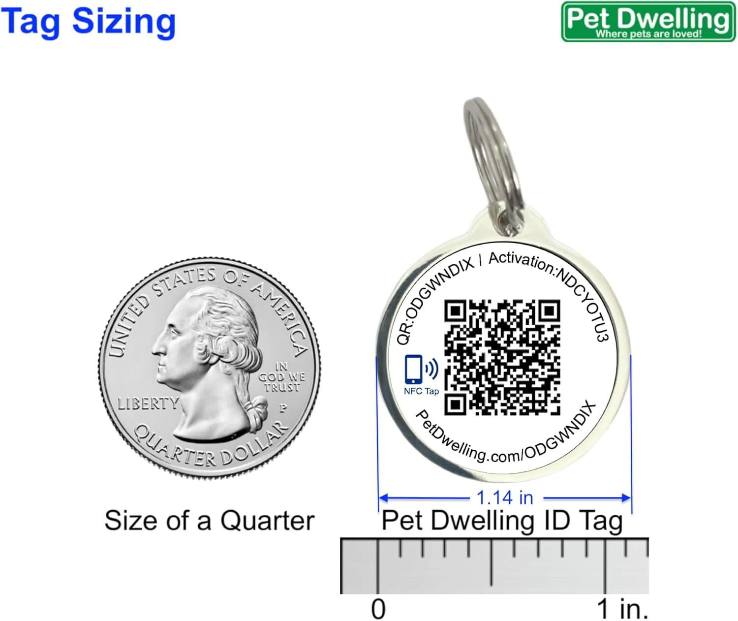 Symbols NFC & QR Code Smart Dog ID Tag - Easy Scanning, Instant Online Profile Access, Real-Time Scan Location Alerts(NFC.Nature-Moon)