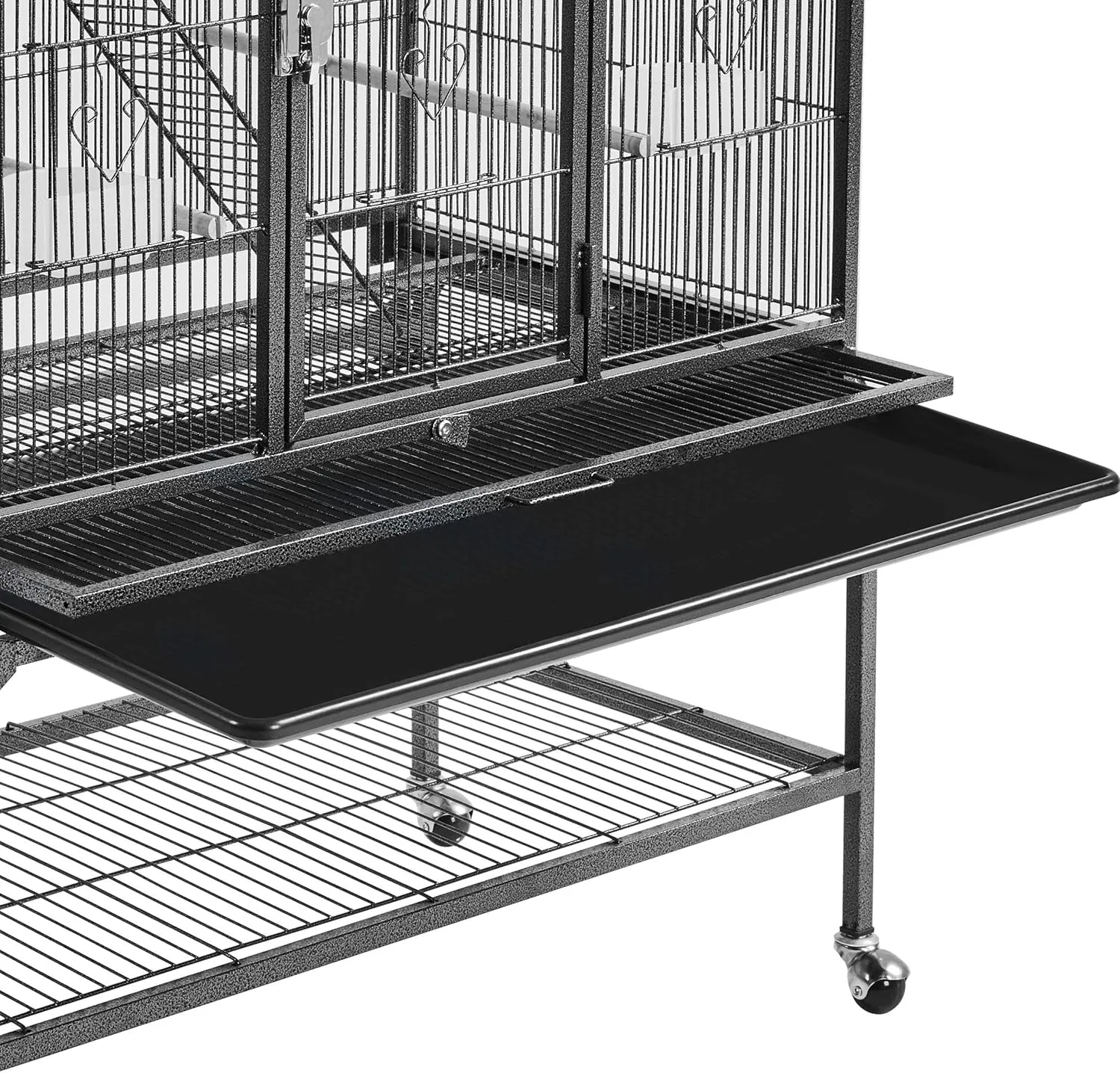 Yaheetech 69-Inch Extra Large Bird Cage Metal Parrot Cage for Mid-Sized Parrots Cockatiels Conures Parakeets Lovebirds Budgie Finch, Black